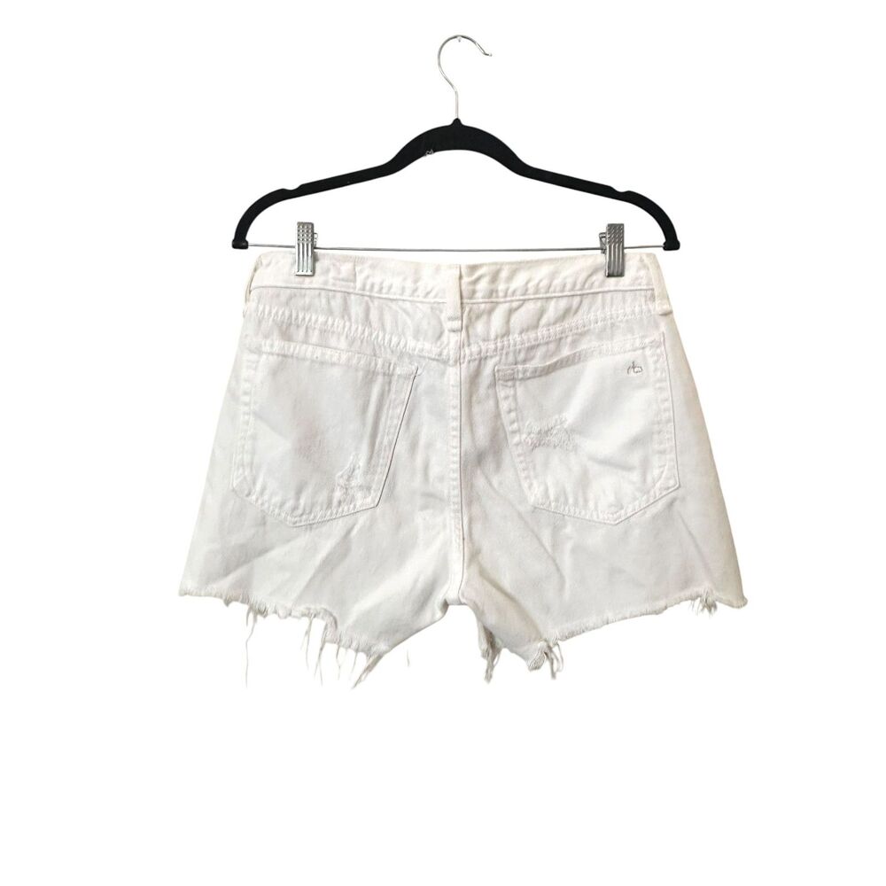 rag & bone White Distressed Denim Jean Shorts - Picture 3 of 5